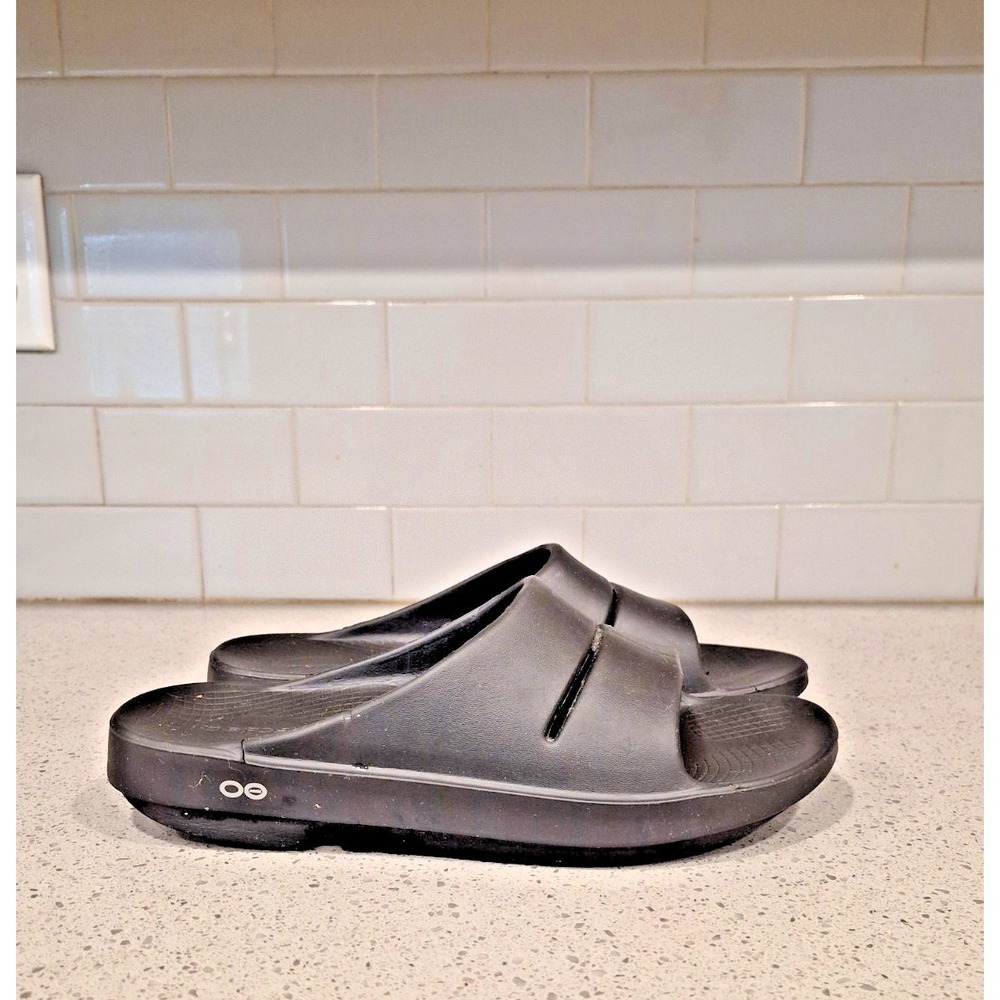 OOFOS OOahh Slide Sandals Navy Blue Mens Size 10 excellent condition